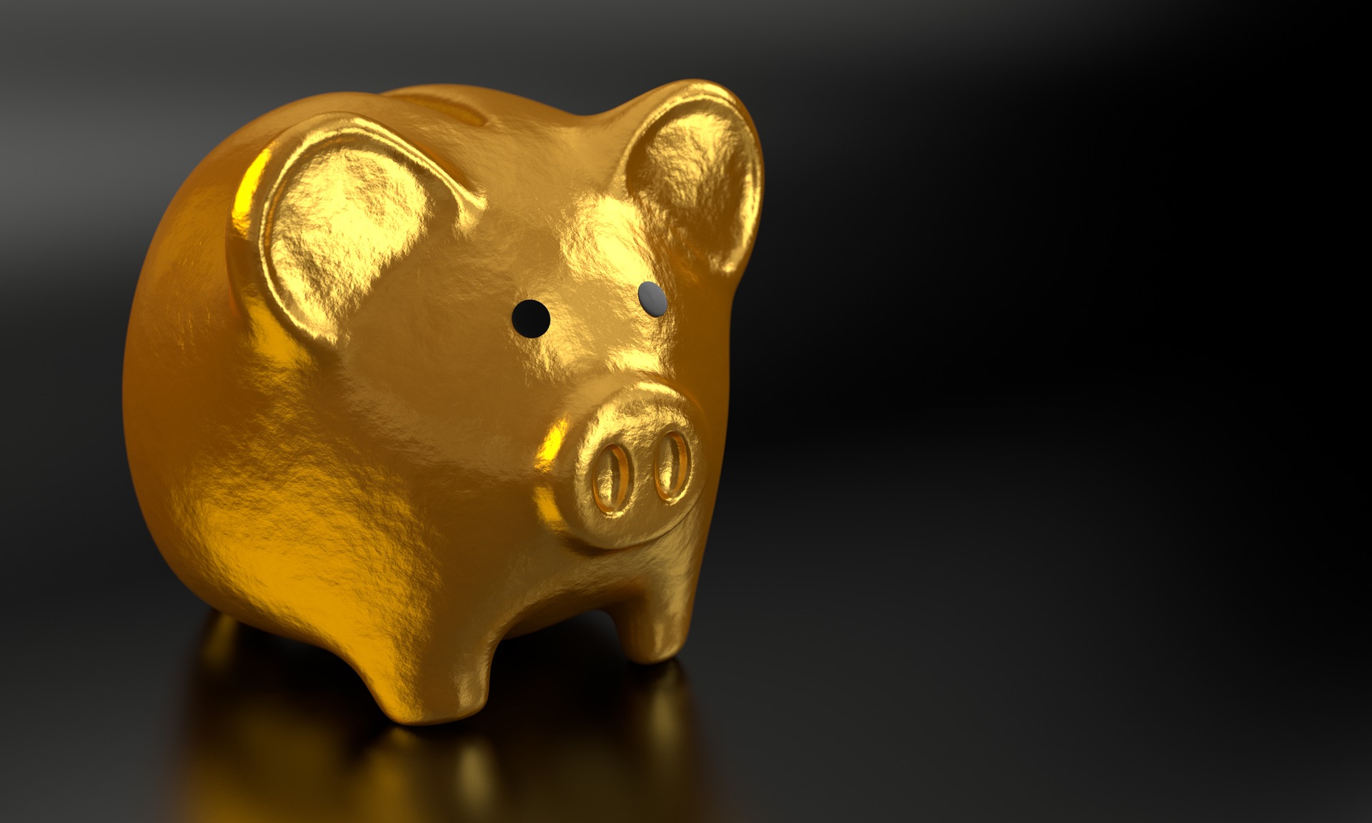 Gold Piggy Bank savings