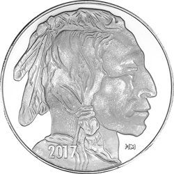 1 OZ SILVER ROUND BUFFALO HIGHLAND MINT