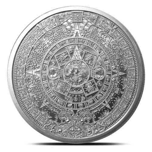 1 OZ SILVER ROUND AZTEC CALENDAR