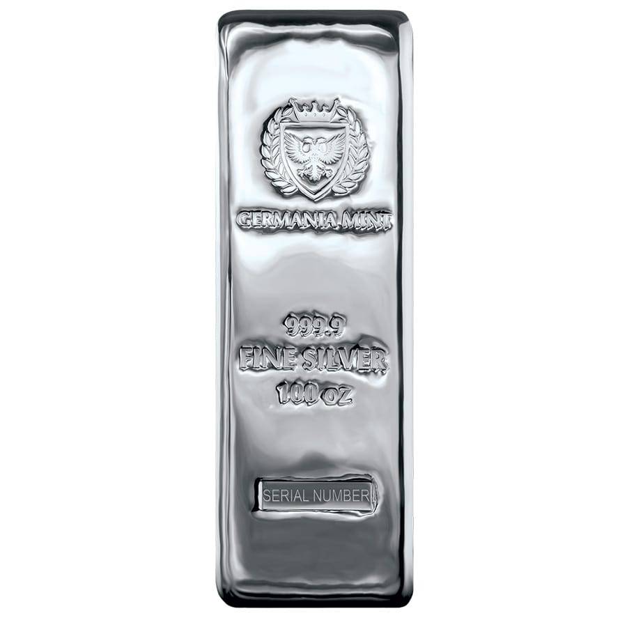 100 OZ SILVER BAR GERMANIA MINT