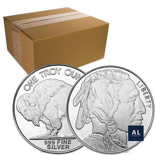 500 - 1 OZ SILVER ROUND BUFFALO - MONSTER BOX