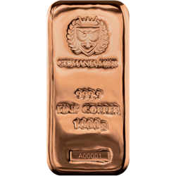 1 Kilo Germania Mint Copper Bar