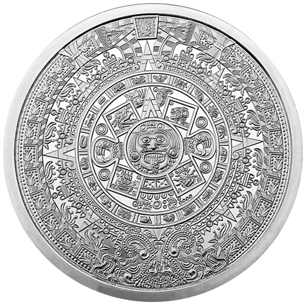 5 oz Silver Round Aztec Calendar - .999 Fine Silver